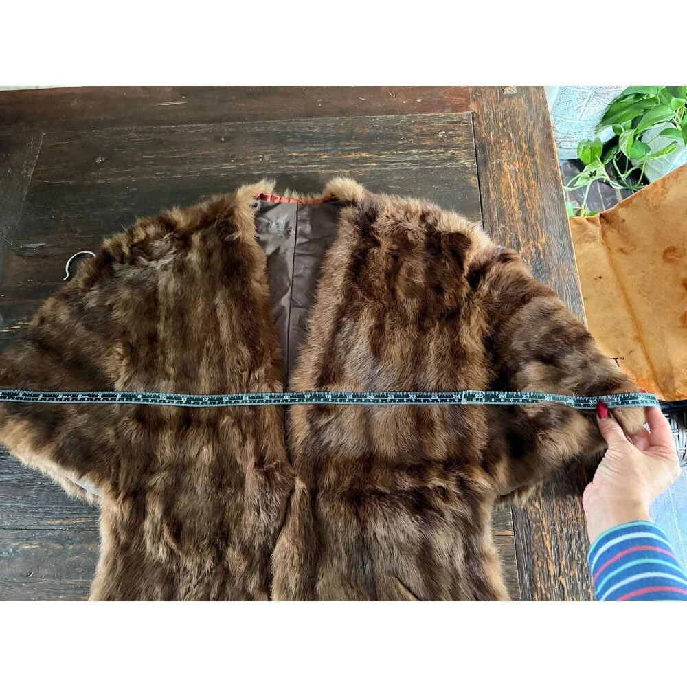 Vintage 1950’s Brown Muskrat Fur Wrap Stole One Size
